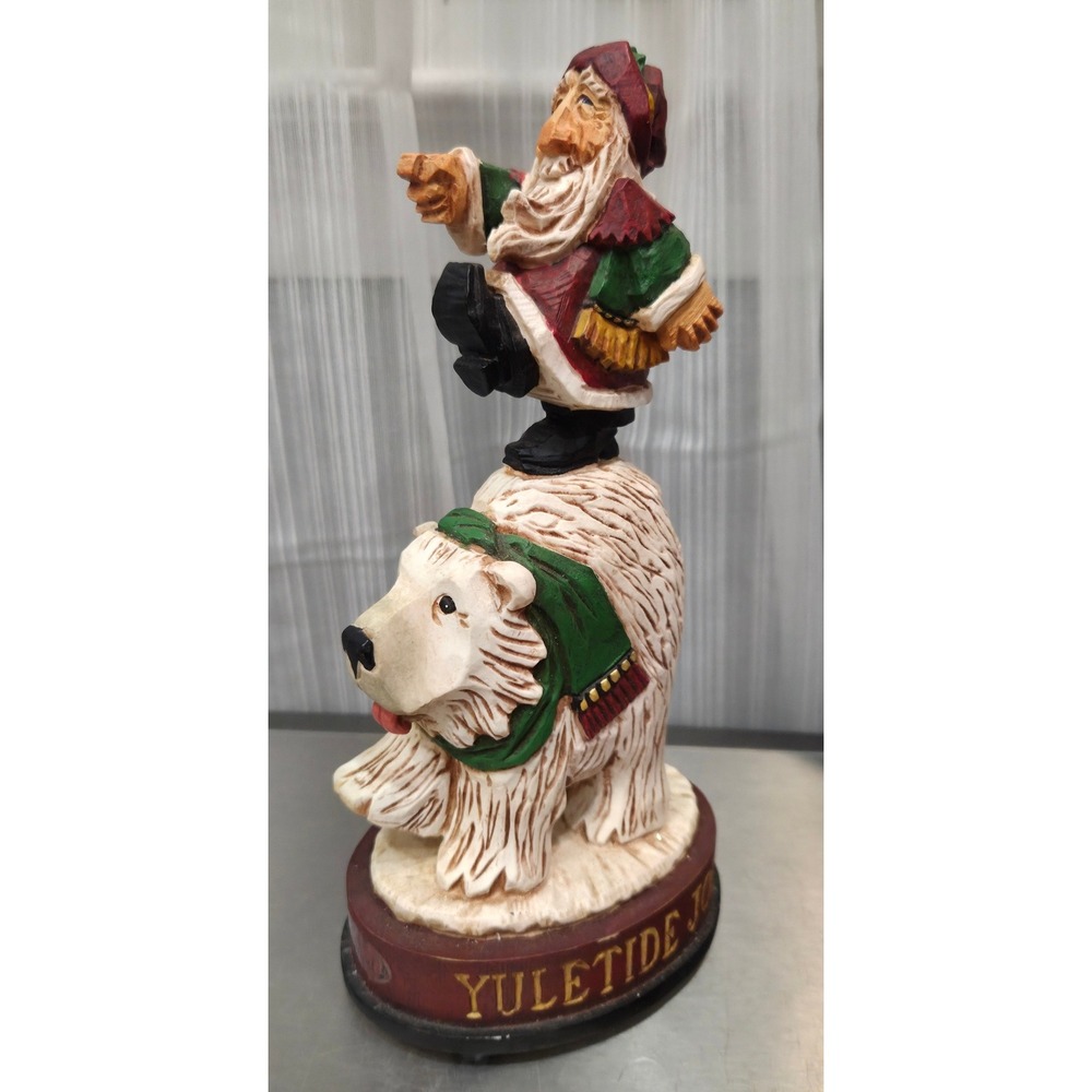 David Frykman Yuletide Joy Musical Santa Polar Bear Folk Art Christmas Decor